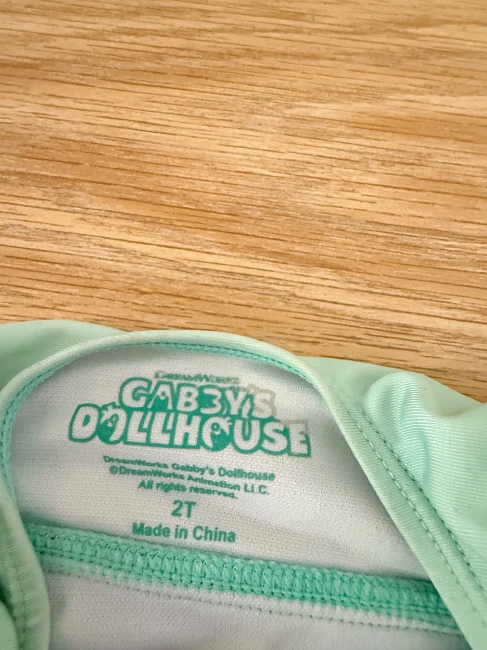 Gabby’s dollhouse 2T girls Mint & Purple Mermaid Cat One-Piece Swimsuit